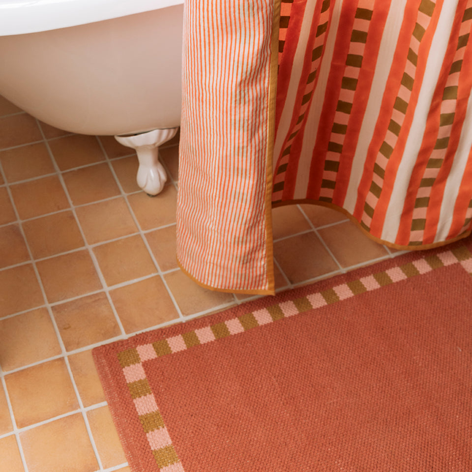 Marmalade Checker Stripe Shower Curtain