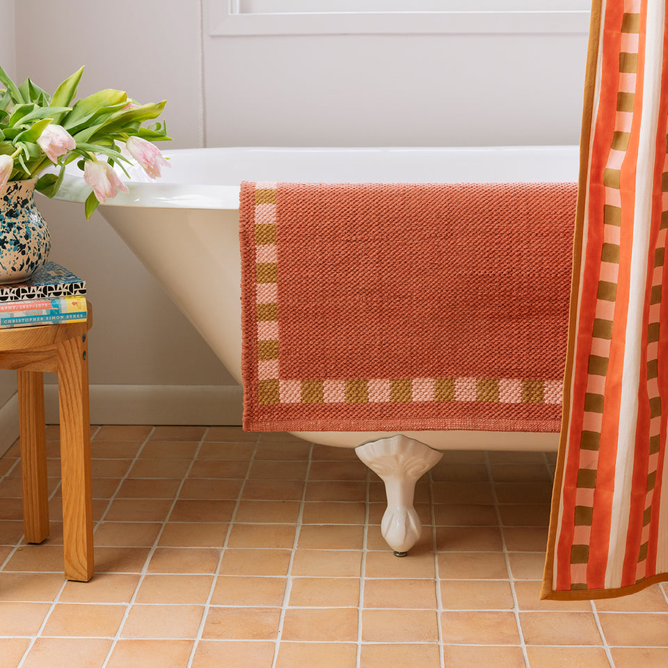 Marmalade Checker Stripe Shower Curtain