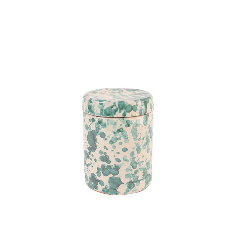 CNF Splatterware Lidded Crock