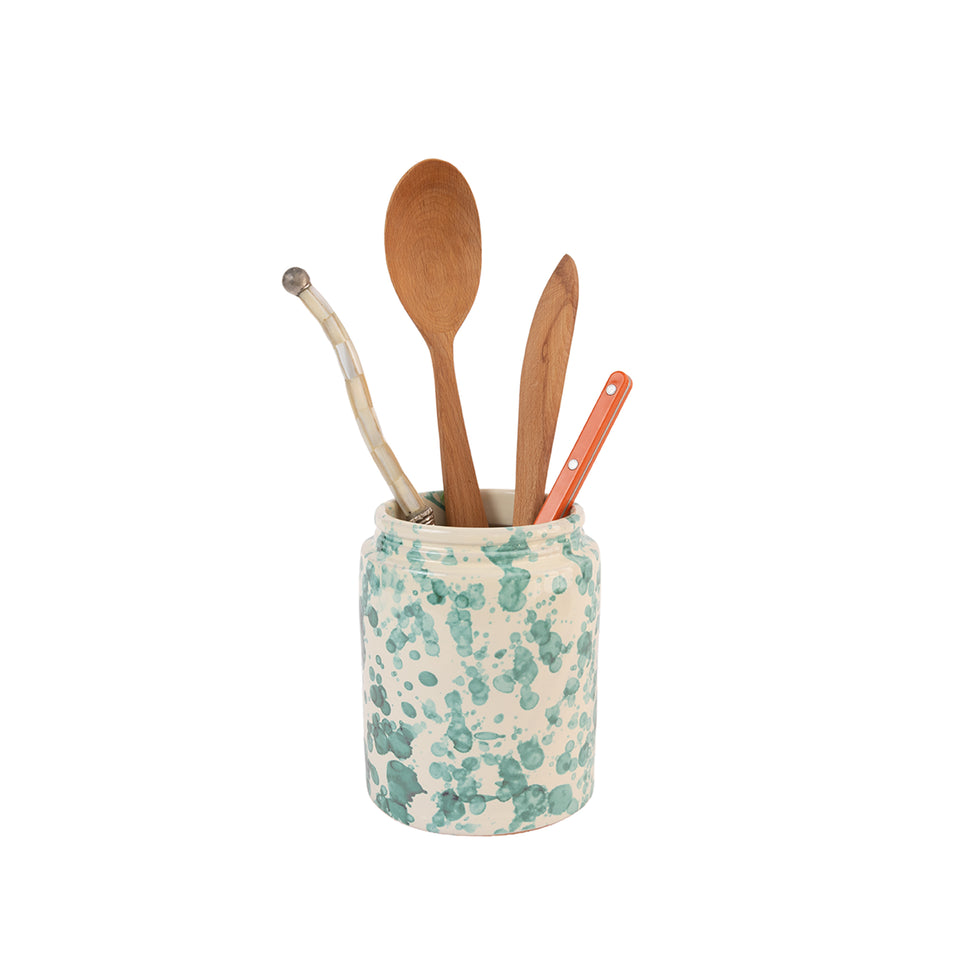 CNF Splatterware Lidded Crock