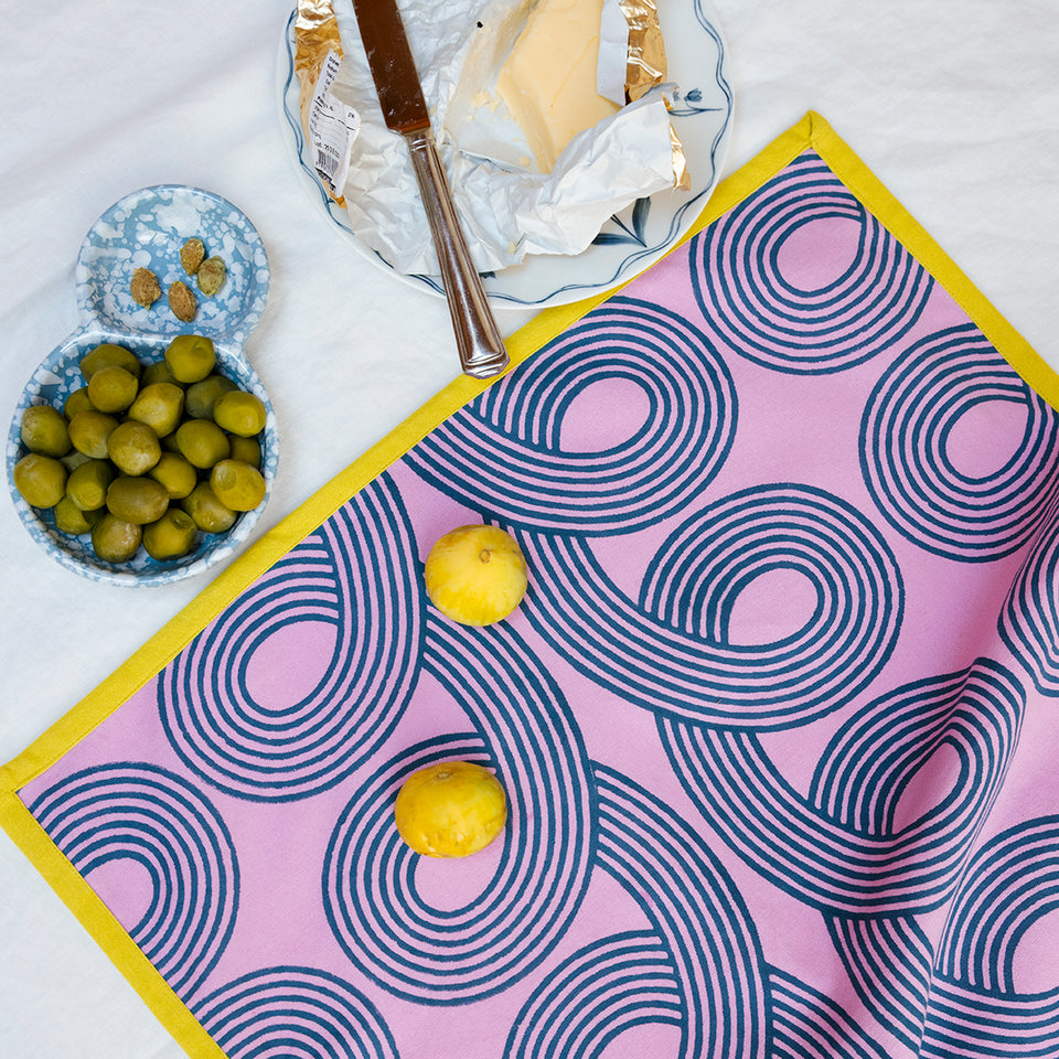 Orchid Loops Tea Towel