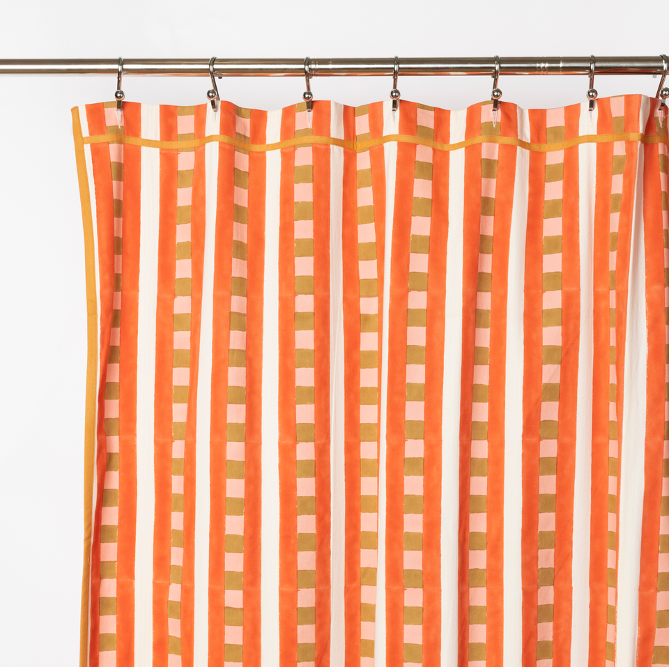 Marmalade Checker Stripe Shower Curtain