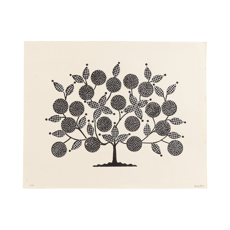 Tree of Life | Woodblock Print in Black and White