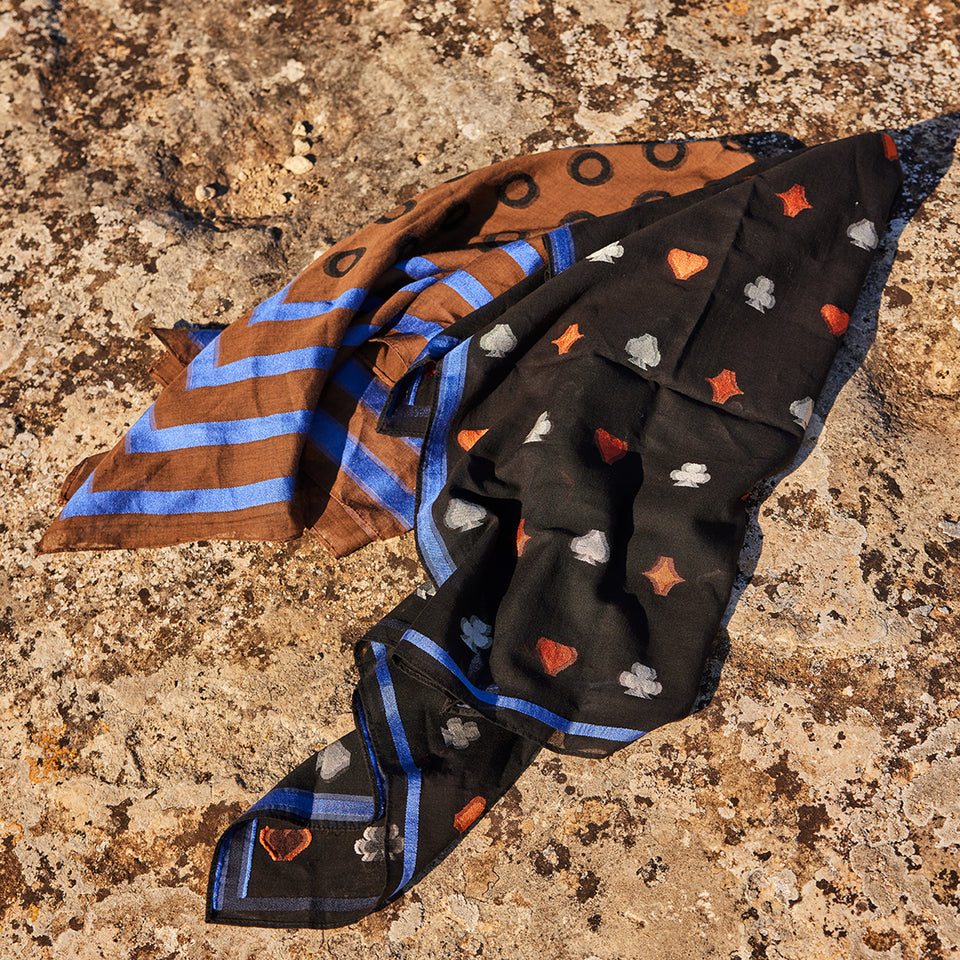Spades Jacquard Silk Scarf