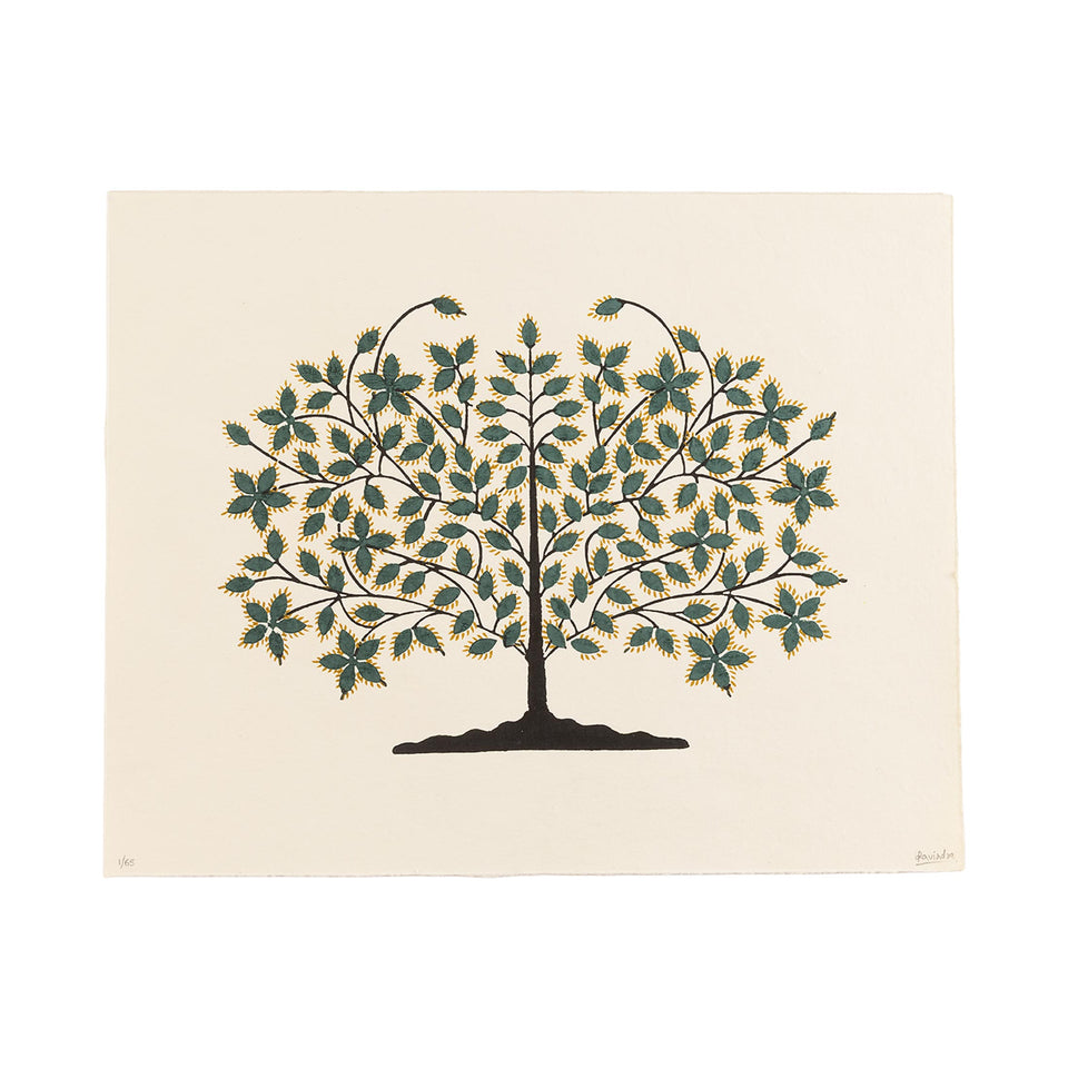 Flaming Leaf | Woodblock Print