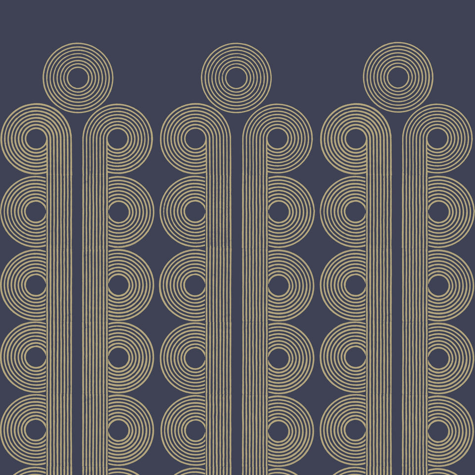 Poiret Wallpaper Sample | Navy